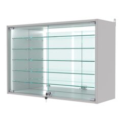 Витрина настенная №3-6АГ-П с зеркалом, Серый