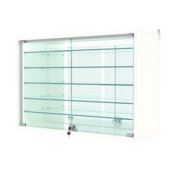 Витрина настенная с регулировочными полками №3-6АГ-РЕГ-П с зеркалом, Белый