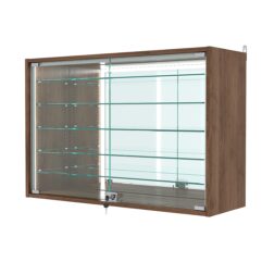 Витрина настенная с регулировочными полками №3-6АГ-РЕГ-П с зеркалом, Орех
