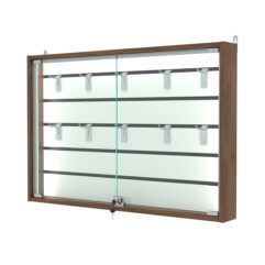 Витрина настенная №3-1БУ-П с экономпанелью, без полок, Орех