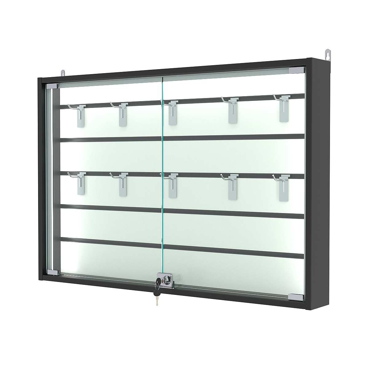 Витрина настенная №3-1БУ-П с экономпанелью, без полок, Черный