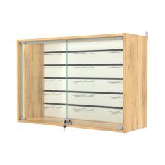 Витрина настенная №3-1БГ-П с экономпанелью, без полок, Дуб Золотистый