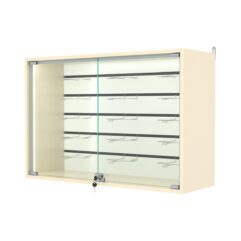 Витрина настенная №3-1БГ-П с экономпанелью, без полок, Крем Вайс