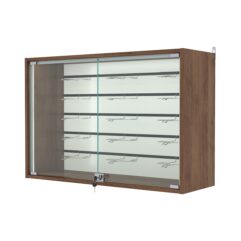 Витрина настенная №3-1БГ-П с экономпанелью, без полок, Орех