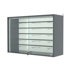 Витрина настенная №3-1БГ-П с экономпанелью, без полок, Темно-Серый