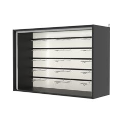 Витрина настенная №3-1ВГ,-П с экономпанелью, без полок, Черный