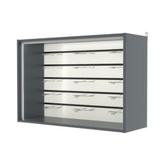 Витрина настенная №3-1ВГ,-П с экономпанелью, без полок, Темно-Серый