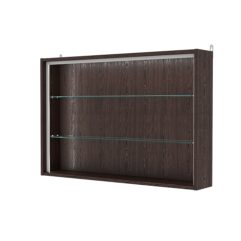 Витрина настенная с регулировочными полками №3-1Г-РЕГ-П, Дуб Венге