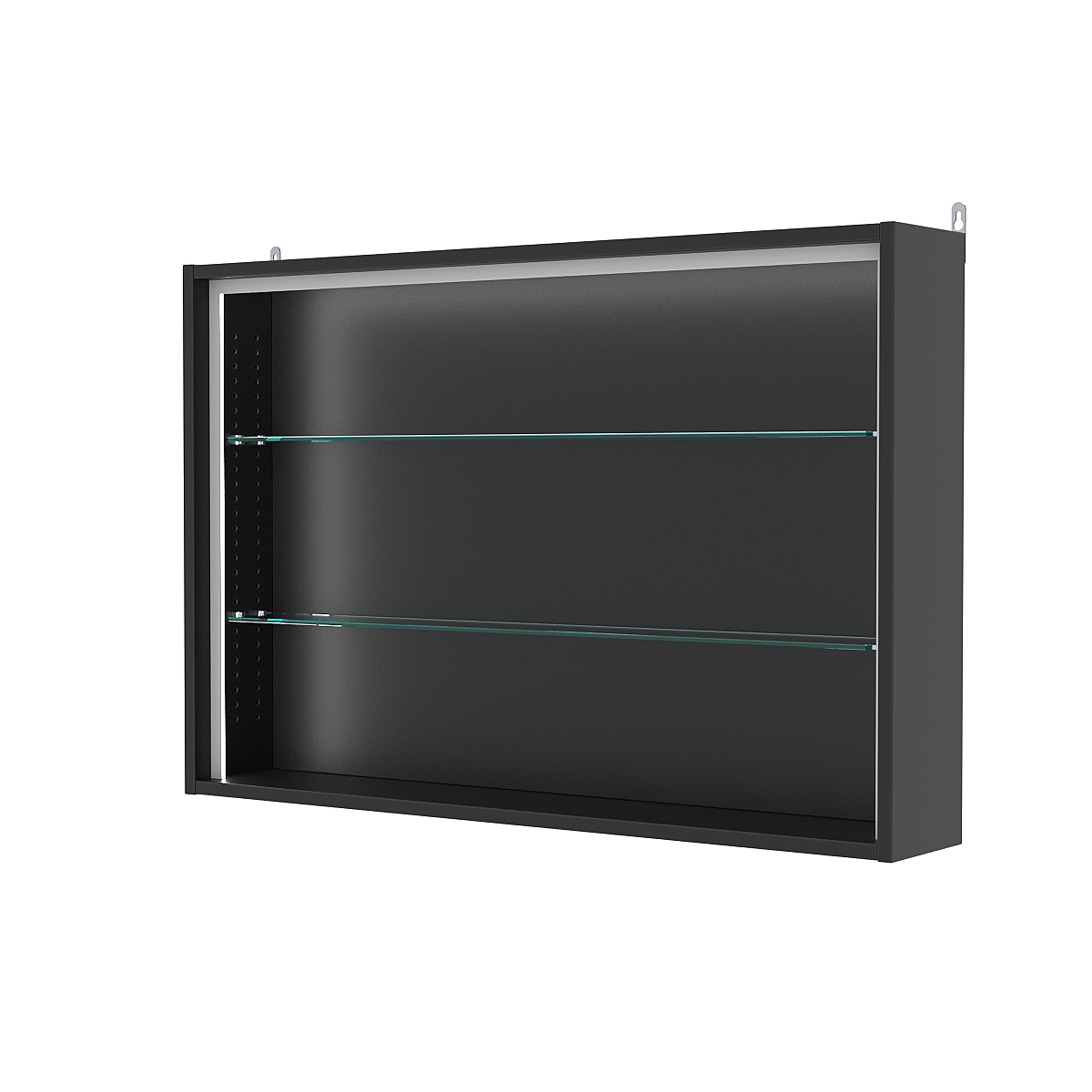 Витрина настенная с регулировочными полками №3-1Г-РЕГ-П, Черный