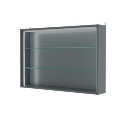 Витрина настенная с регулировочными полками №3-1Г-РЕГ-П, Темно-Серый