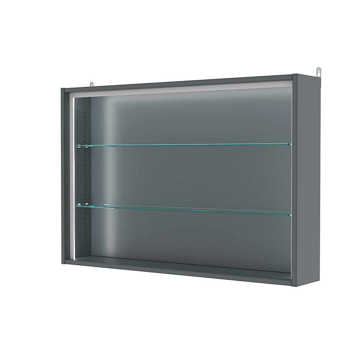Витрина настенная с регулировочными полками №3-1Г-РЕГ-П, Темно-Серый