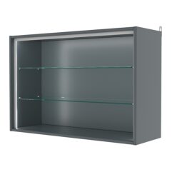 Витрина настенная №3-1ГГ-П, Темно-Серый