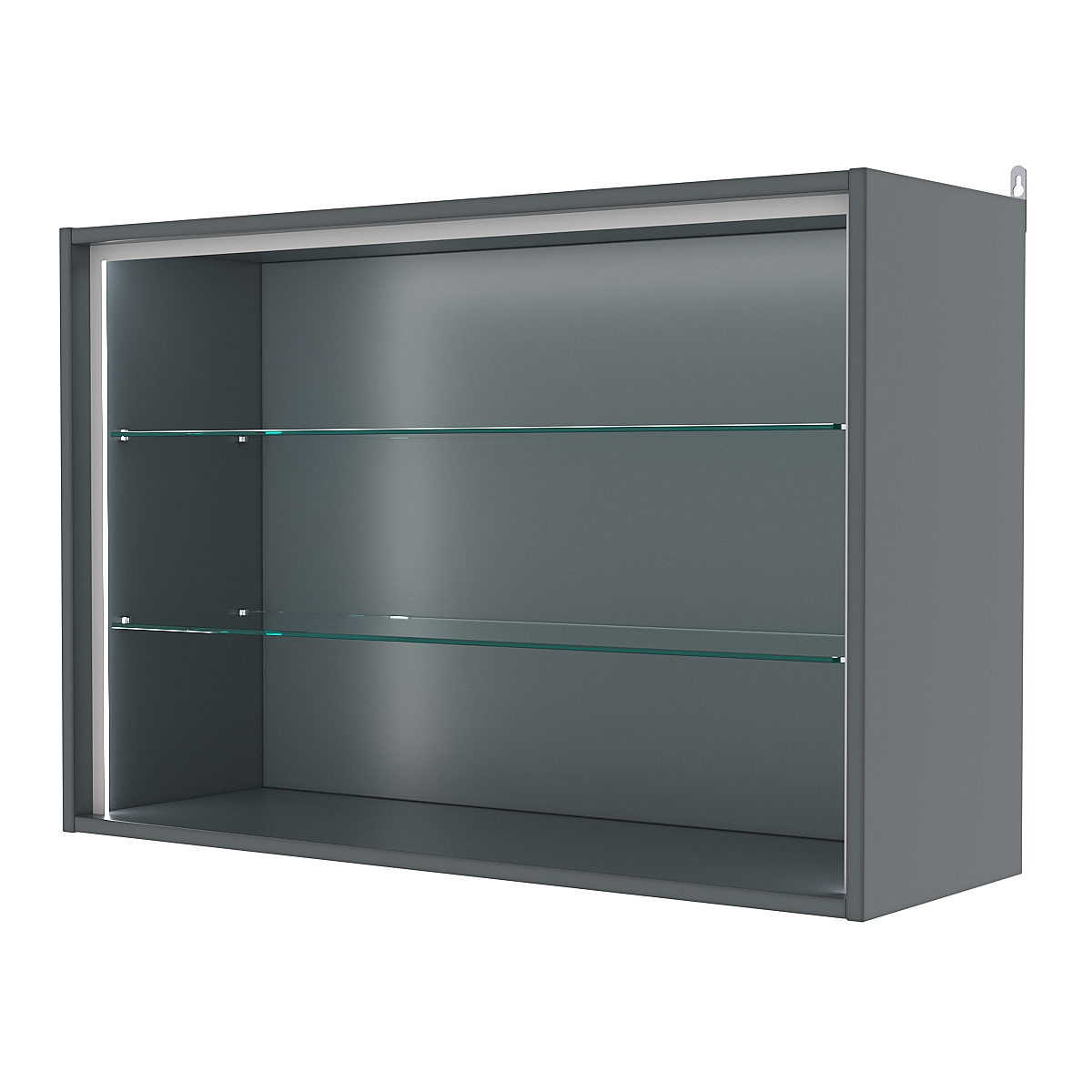 Витрина настенная №3-1ГГ-П, Темно-Серый