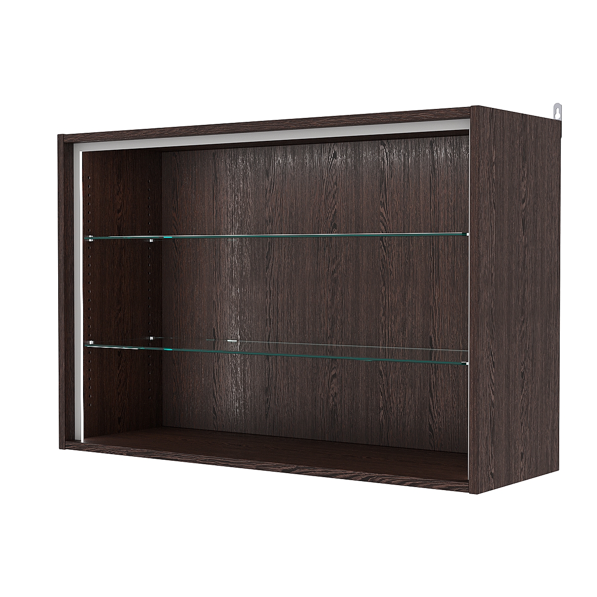 Витрина настенная с регулировочными полками №3-1ГГ-РЕГ-П, Дуб Венге