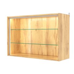 Витрина настенная с регулировочными полками №3-1ГГ-РЕГ-П, Дуб Золотистый