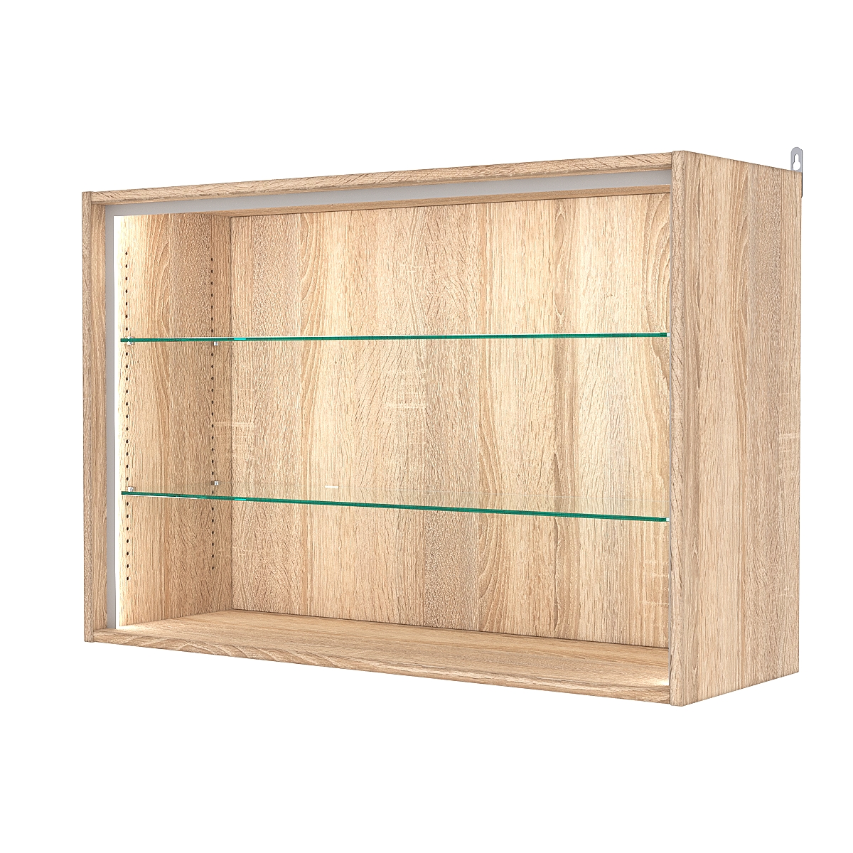 Витрина настенная с регулировочными полками №3-1ГГ-РЕГ-П, Дуб Сонома