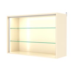 Витрина настенная с регулировочными полками №3-1ГГ-РЕГ-П, Крем Вайс