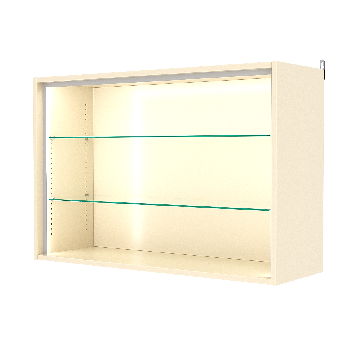 Витрина настенная с регулировочными полками №3-1ГГ-РЕГ-П, Крем Вайс