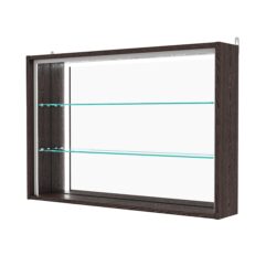 Витрина настенная №3-2Г-П с зеркалом, Дуб Венге