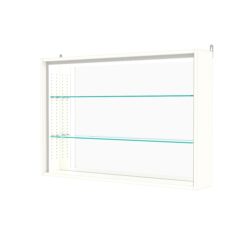 Витрина настенная с регулировочными полками №3-2Г-РЕГ-П с зеркалом, Белый