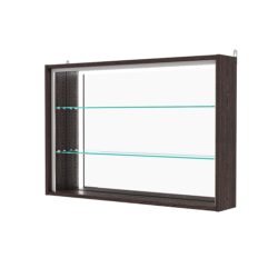 Витрина настенная с регулировочными полками №3-2Г-РЕГ-П с зеркалом, Дуб Венге