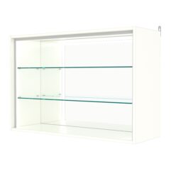 Витрина настенная №3-2ГГ-П с зеркалом, Белый