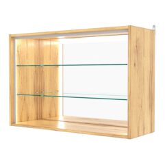 Витрина настенная №3-2ГГ-П с зеркалом, Дуб Золотистый