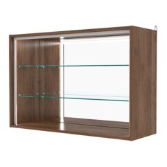 Витрина настенная №3-2ГГ-П с зеркалом, Орех