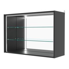 Витрина настенная №3-2ГГ-П с зеркалом, Черный