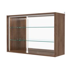 Витрина настенная с регулировочными полками №3-2ГГ-РЕГ-П с зеркалом, Орех