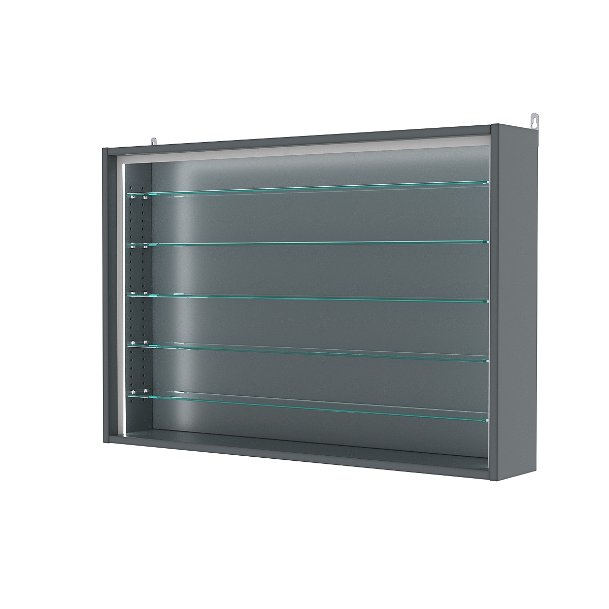 Витрина настенная с регулировочными полками №3-5Г-РЕГ-П, Темно-Серый