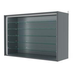 Витрина настенная №3-5ГГ-П, Темно-Серый