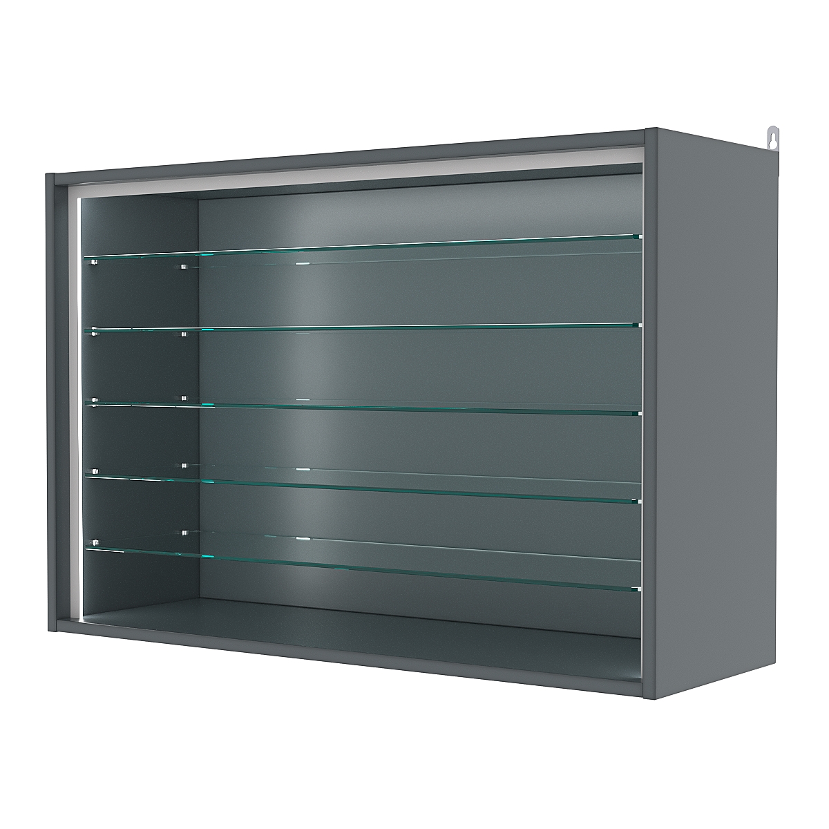 Витрина настенная №3-5ГГ-П, Темно-Серый