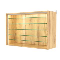 Витрина настенная с регулировочными полками №3-5ГГ-РЕГ-П, Дуб Золотистый