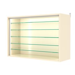 Витрина настенная с регулировочными полками №3-5ГГ-РЕГ-П, Крем Вайс