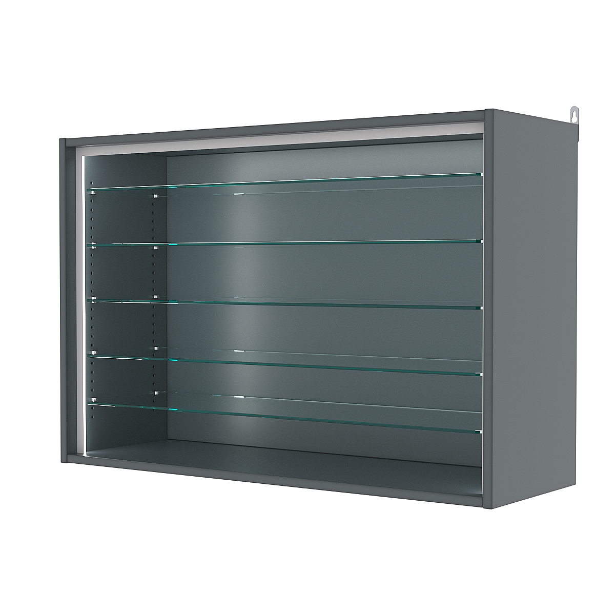 Витрина настенная с регулировочными полками №3-5ГГ-РЕГ-П, Темно-Серый