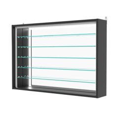 Витрина настенная №3-6Г-П с зеркалом, Черный