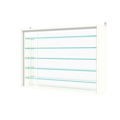 Витрина настенная с регулировочными полками №3-6Г-РЕГ-П с зеркалом, Белый