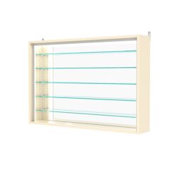 Витрина настенная с регулировочными полками №3-6Г-РЕГ-П с зеркалом, Крем Вайс