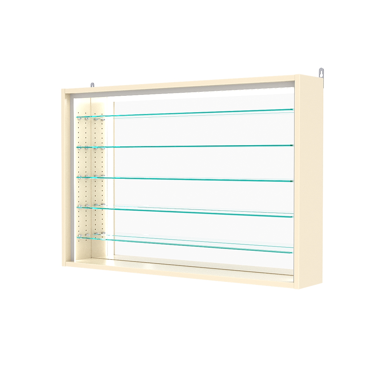 Витрина настенная с регулировочными полками №3-6Г-РЕГ-П с зеркалом, Крем Вайс