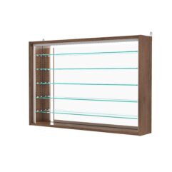 Витрина настенная с регулировочными полками №3-6Г-РЕГ-П с зеркалом, Орех