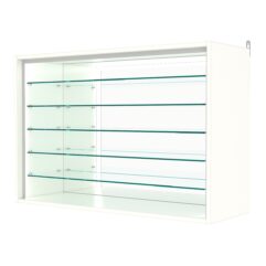 Витрина настенная №3-6ГГ-П с зеркалом, Белый