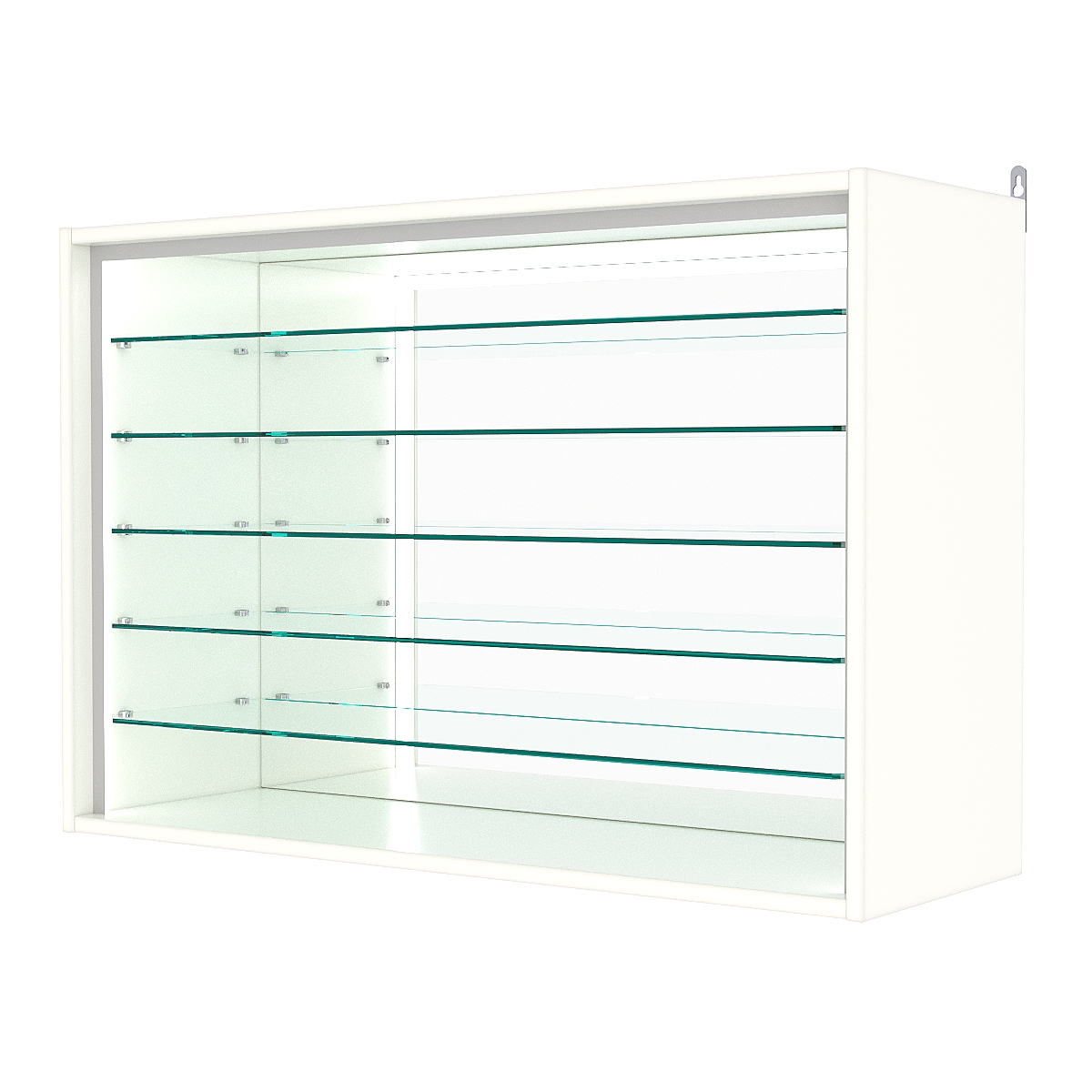 Витрина настенная №3-6ГГ-П с зеркалом, Белый