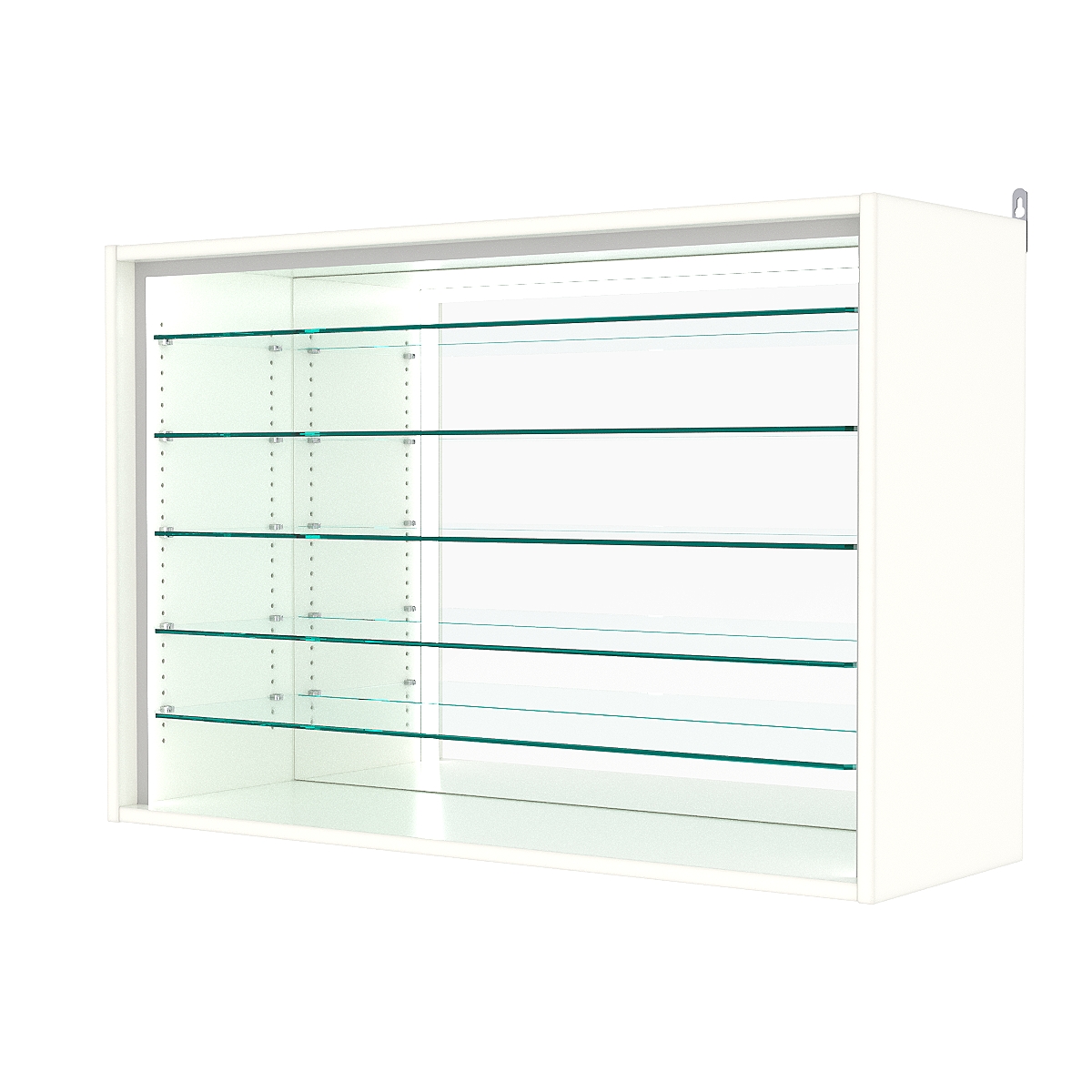 Витрина настенная с регулировочными полками №3-6ГГ-РЕГ-П с зеркалом, Белый