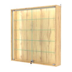 Витрина настенная с регулировочными полками №4-1А-РЕГ-П, Дуб Золотистый