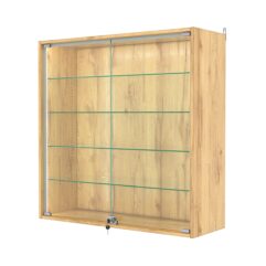 Витрина настенная с регулировочными полками №4-1АГ-РЕГ-П, Дуб Золотистый