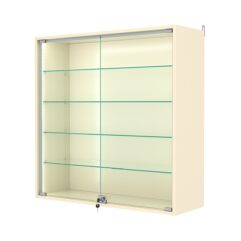 Витрина настенная с регулировочными полками №4-1АГ-РЕГ-П, Крем Вайс