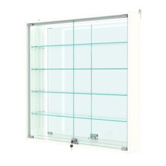 Витрина настенная с регулировочными полками №4-2А-РЕГ-П с зеркалом, Белый