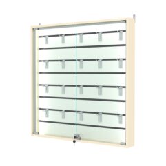 Витрина настенная №4-1БУ-П с экономпанелью, без полок, Крем Вайс