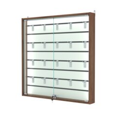 Витрина настенная №4-1БУ-П с экономпанелью, без полок, Орех